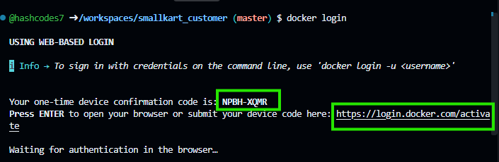 Docker Login Prompt